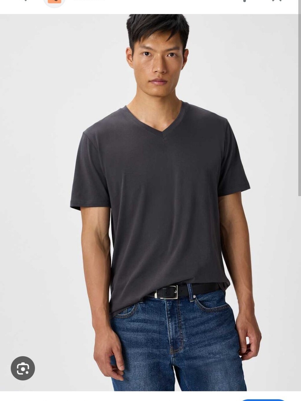 Quince Cotton Modal V-Neck Tee- L